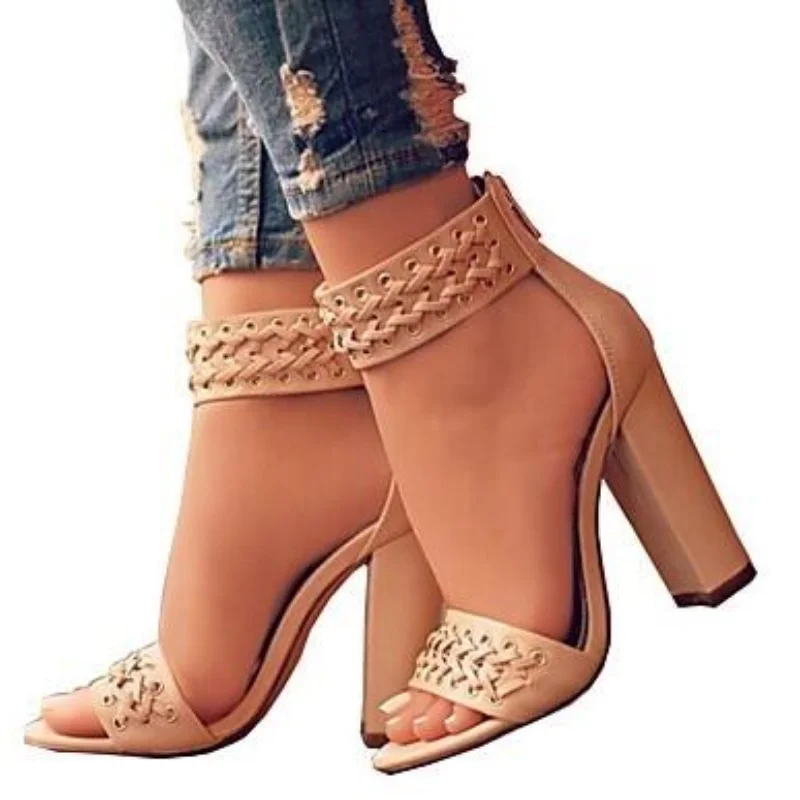 

2020 New Women Pumps High Heels Shoes Women Platform Zipper Peep Toe High Heels Wedding Dress Shoes Sandals Women ShoesZH100106