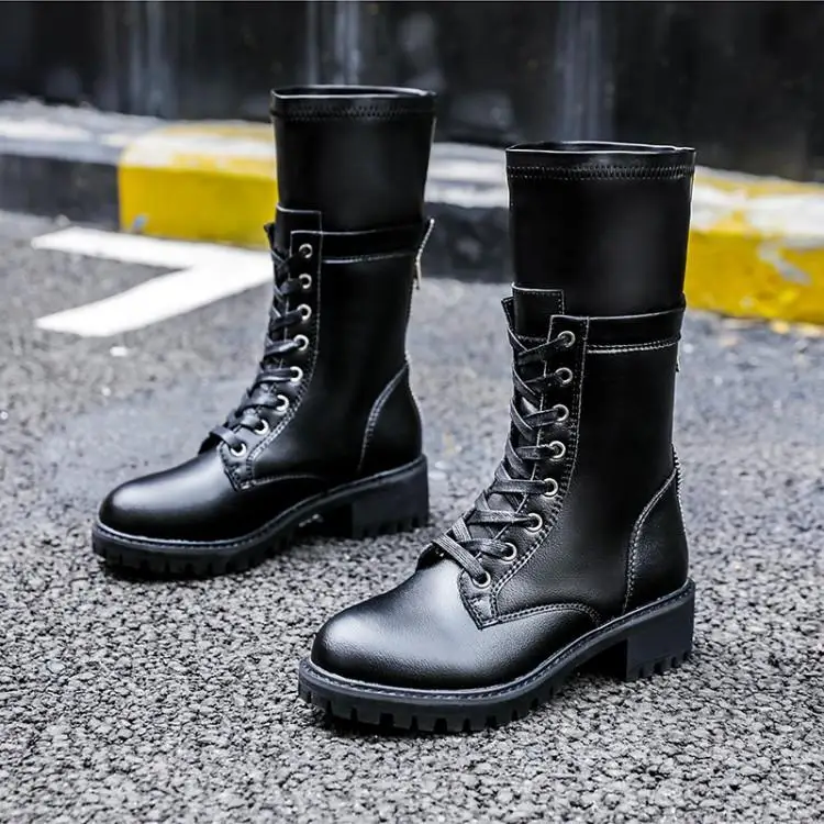 Женские зимние теплые ботинки Ботинки Martin женская обувь из спилка на молнии