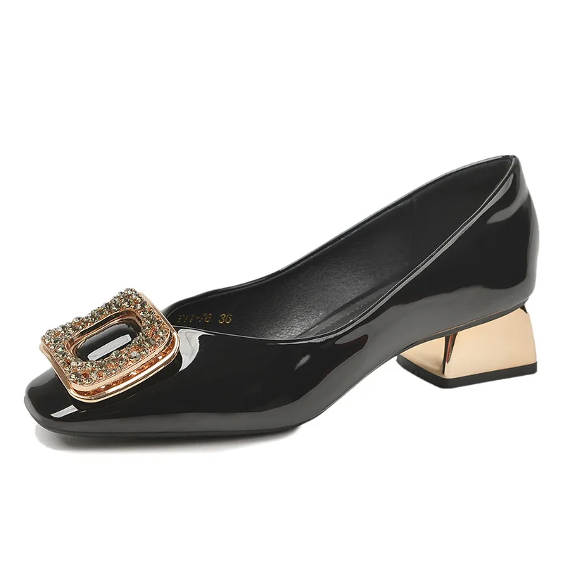 

Shoes Woman 2021 Shallow Mouth Female Footwear Casual Sneaker Patent Leather Ballet Flats Square Toe New Big Size Dress Summer S
