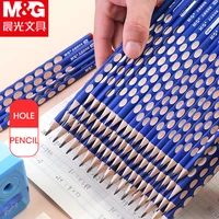 mg 2b hole pencil correction grip posture elementary school pupils hb triangle rod pencils for children