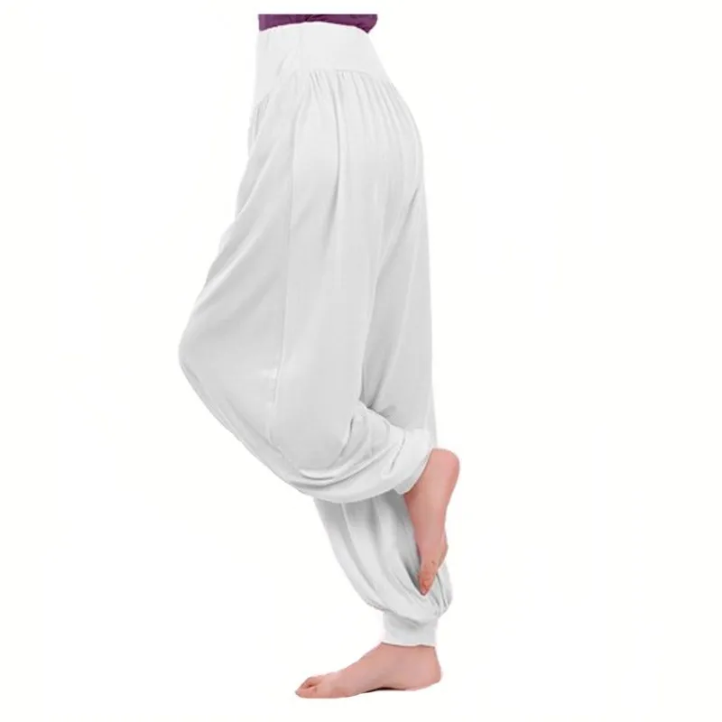 

White Wide Leg Harem Pants Ladies Black Leggings Pant Elastic Waist Casual Pants Loose Trousers Plus Size Femme Legging