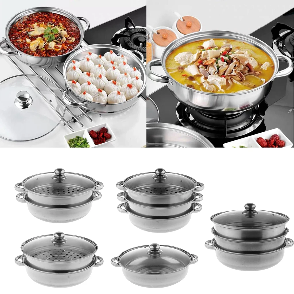 Набор кастрюль для варки из нержавеющей стали премиум качества 1 уровень/2