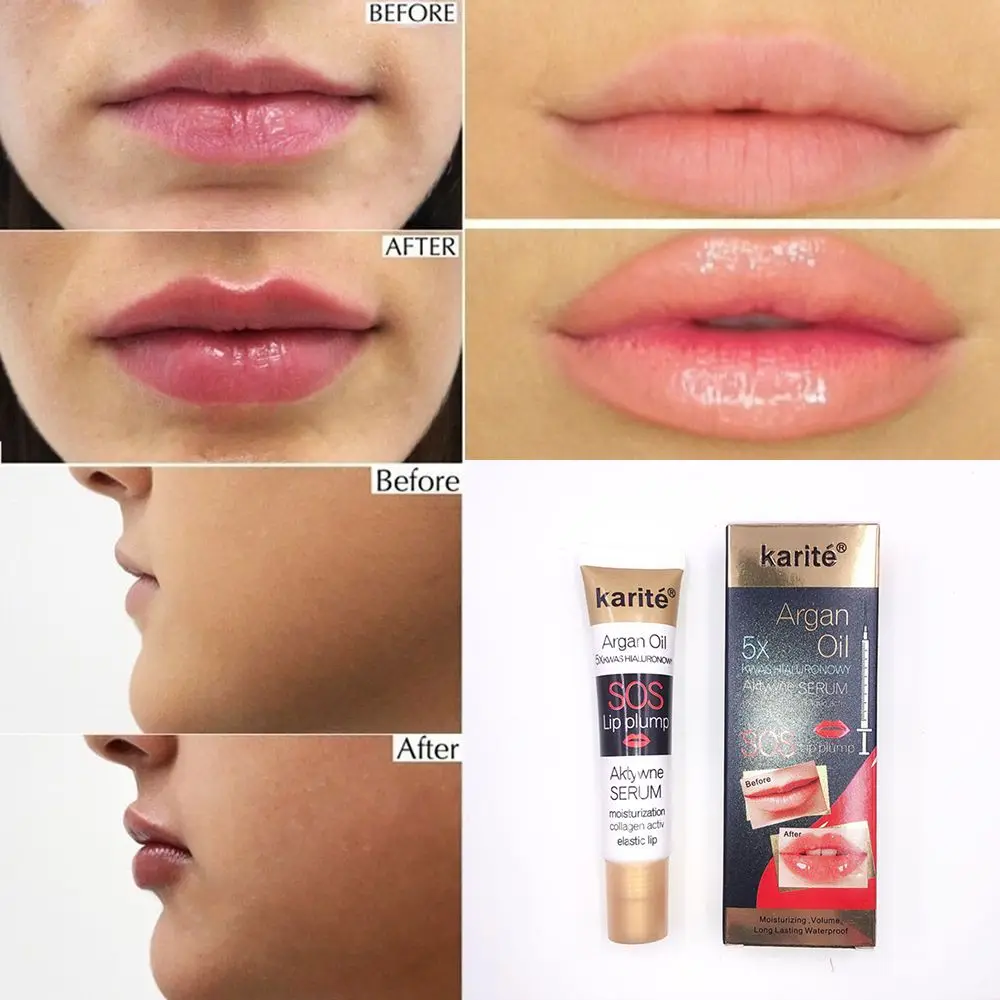 

Moisturizing Reduce Lip Fine Line Instant Volumising Build Sexy Lips Jelly Lip Balm Plumper Argan Oil Lip Care Serum