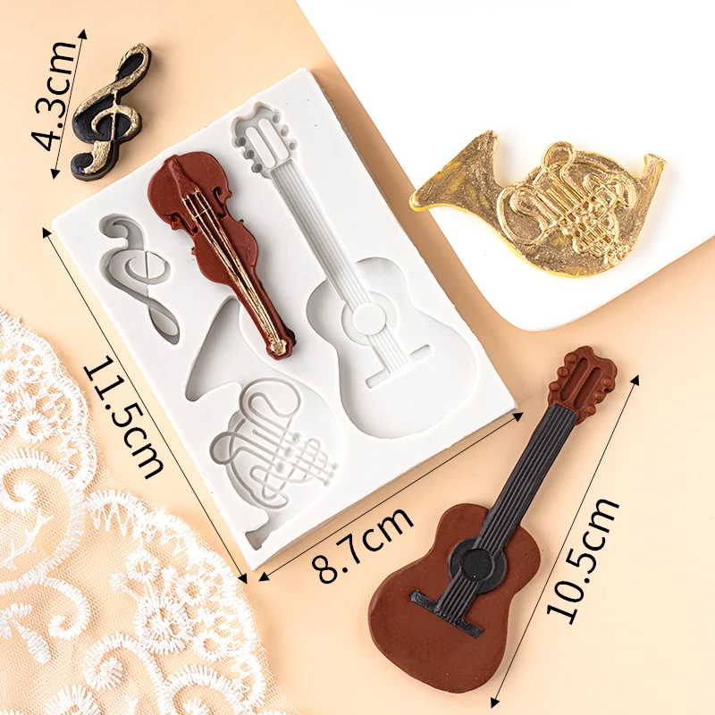 Топпер для торта скрипка музыкальный инструмент музыкальные ноты шоколадная