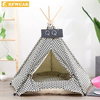 2020 hot pet house cute dog tent outside tent pet dog house kennels washable tent puppy cat indoor outdoor portable teepee mat