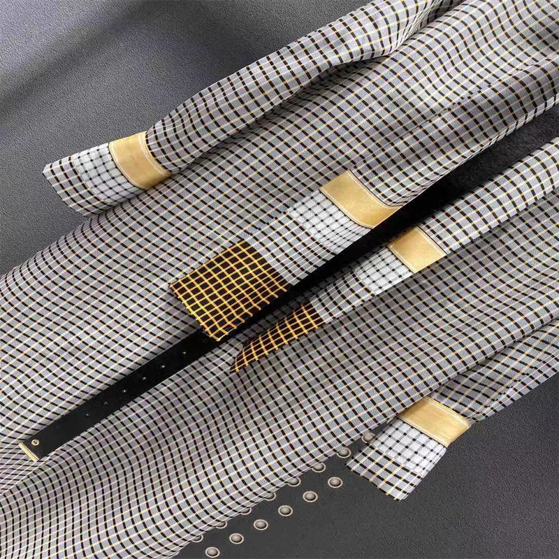 

100% silk women dresses women loose simple dress with bow office lady plaid printed women dress with belt