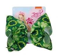 hot st patricks day hair bow hairpins for saint patrick clover printed grosgrain 8inch girls hairband barrettes accessories