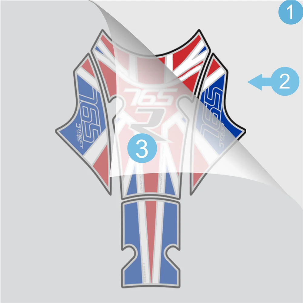 

3D Gel sticker Motorcycle Fuel Tank Pad decoration protection stickers and decals For Triumph 765R Street Triple 2017-2019 765 R