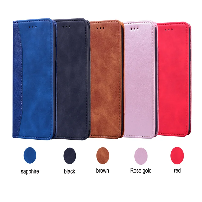 

Fashion Flip Leather Case For Huawei P40 Lite P30 Pro P20 NOVA6 Se Nova4E 3E Ultra thin Splicing Business Card slot Phone Cases