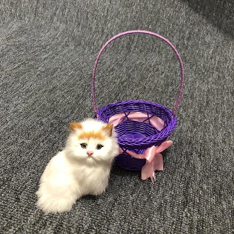 Мини Корзина для кошек плюшевая игрушка имитация модели кота каваи украшения