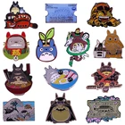 Totoro вдохновленная булавка Catbus сеялка рамен волны Приключения значок Дарума робот Самурай Темный рыцарская брошь ghiвеликолепный подарок для фанатов