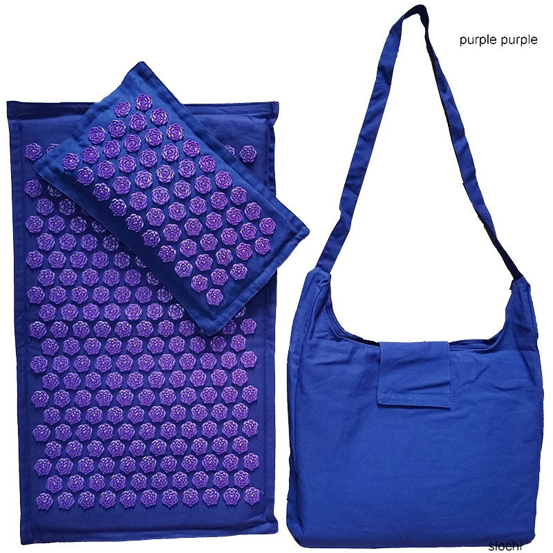 

74*44cm Nature Linen Coconut Palm Massage Lotus Spike Acupressure Mat Cushion Yoga Mensaje Messaggio Acupuncture Point Sting Mat