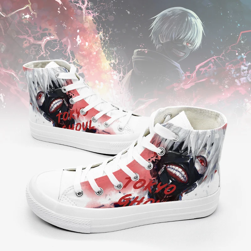 

Парусиновые туфли унисекс, для косплея, Токийский Гуль, канеки, Кен, 3D граффити, парусиновые туфли, Токийский Гуль, на плоской подошве, обувь "...