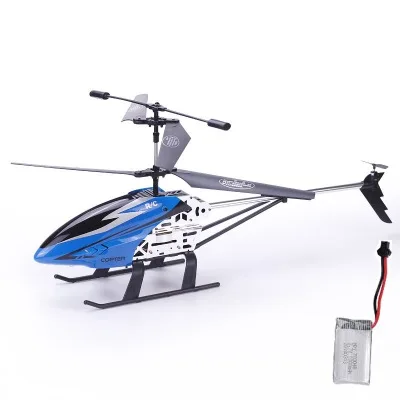 Blue 1 battery Новинка 3.5CH одно лезвие 50 см большой пульт дистанционного управления металлический Радиоуправляемый вертолет с гироскопом RTF для детей уличная летающая игрушка - Цвет: Blue 1 battery