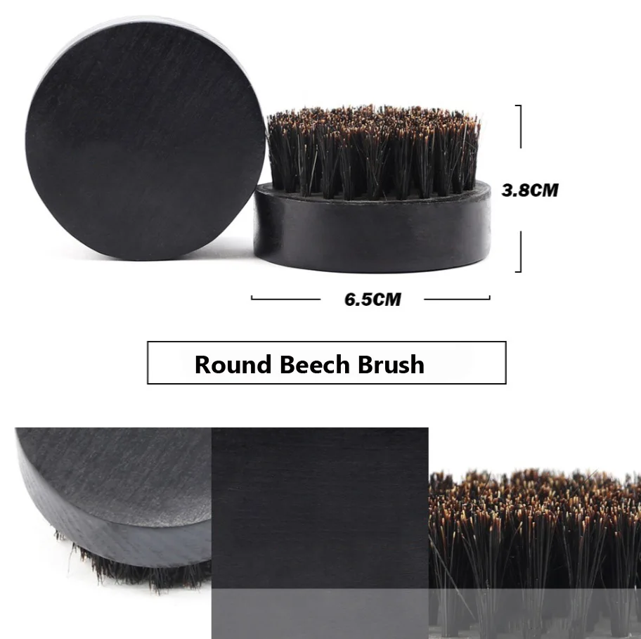 1 шт. высококачественная черная щетина кабана круглая щетка для бороды Мужская