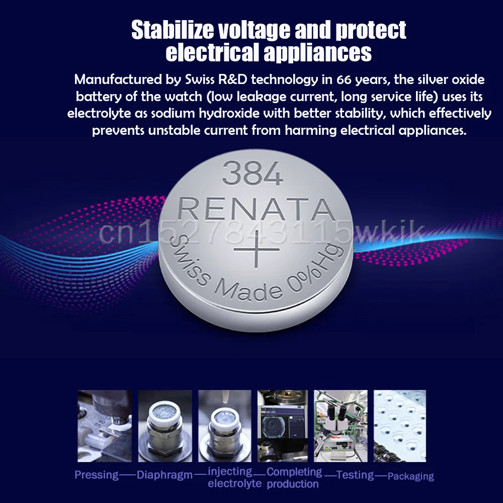 10X Renata 384 100% оригинальный новый оксид серебра часы батарея длительный SR41SW