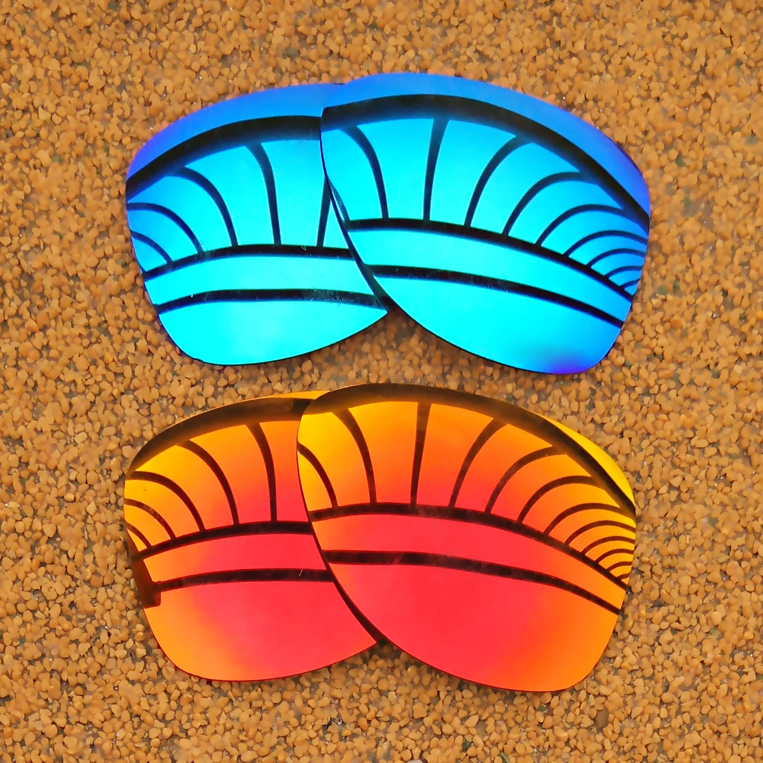 Голубые зеркальные и оранжевые красные поляризованные Сменные линзы для