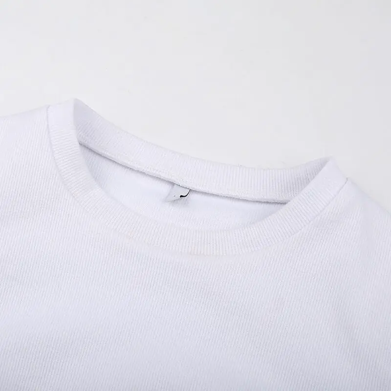 

Casual Basic Long Sleeve White Crop Top T Shirt Elegant Women Tshirt Top High Street Cotton Tshirts Women Autumn Winter