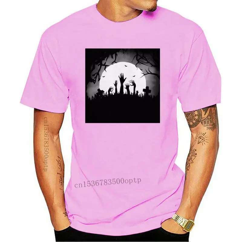 

Футболка мужская с принтом зомби, кладбища, 100% хлопок