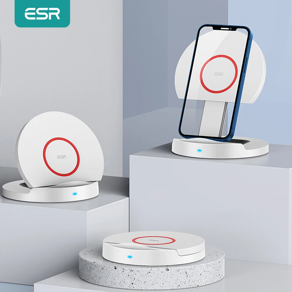 

ESR 15W Wireless Charger For iPhone 13 12 Pro Max Phone Stand Fast Charging Qi Charger for Samsung Note 20/10 S21 Ultra Foldable