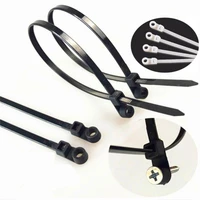 xingo 15cm 20 cm mountable self locking nylon cable zip ties loop wrap bundle ties ul rohs approved black and white 50pcs