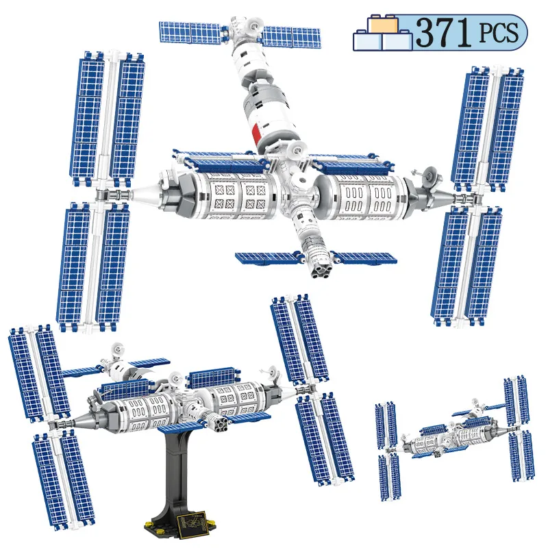 

371 шт., Детский конструктор «городская космическая станция»