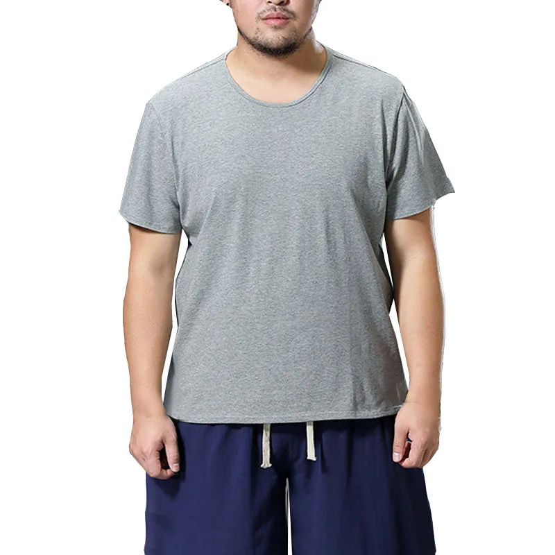 

Bust 162cm 9XL Summer Men t-shirt Suit 5XL 6XL 7XL 8XL O-neck cotton Plus size tshirt men