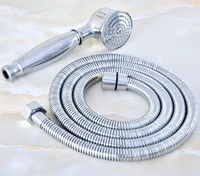 1 5m polished chrome brass flexible bathroom hand held shower hose and telephone style hand held shower head mhh023