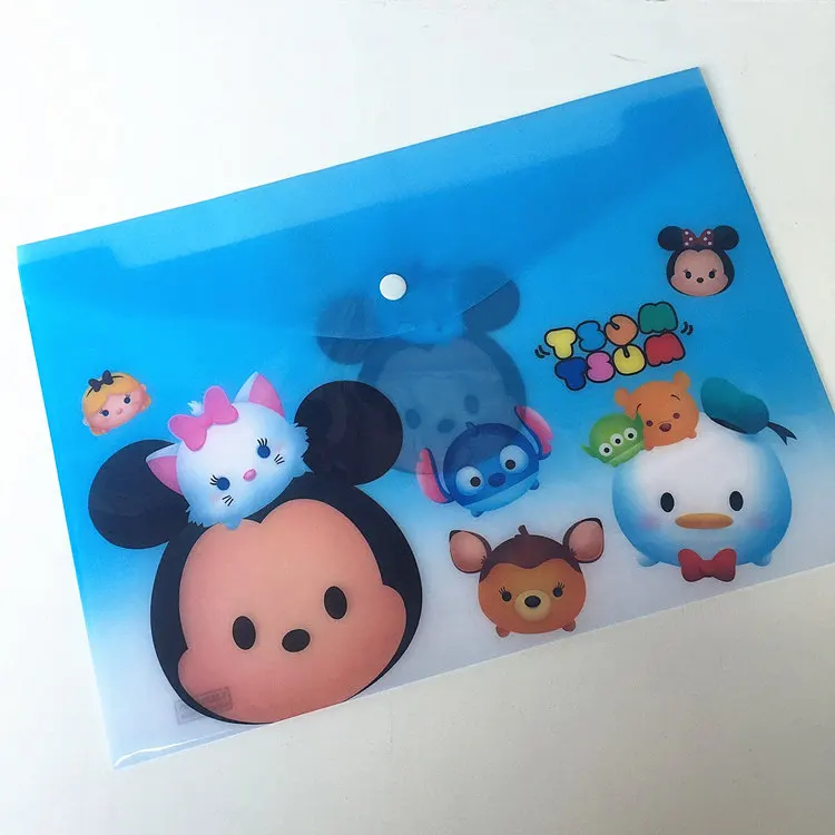 Disney Mickey Minnie cartoon file bag Mickey Mouse cute stationery office School supplies student file folder A4