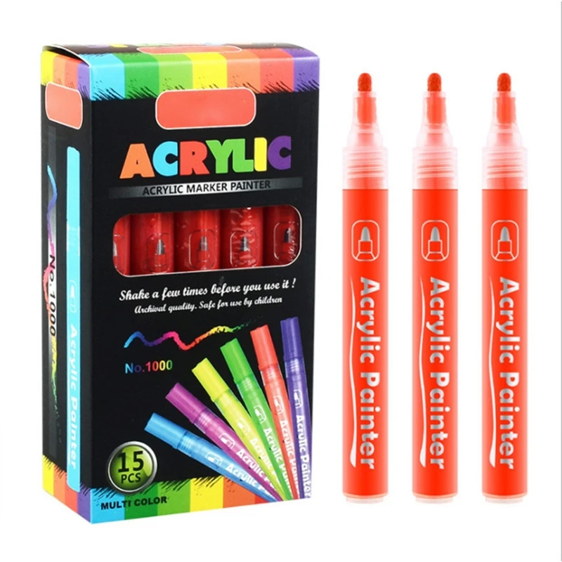 

28TA 15 Pcs Art Body Painting Pens Soft Head Graffiti Washable Markers DIY Tattoo Pen