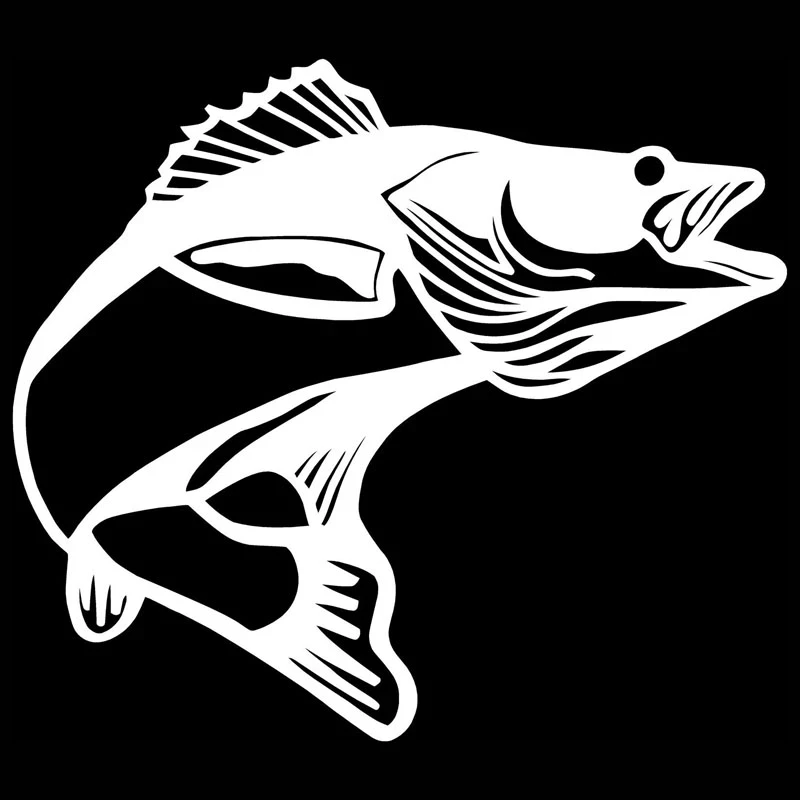 

11*9.7CM Walleye Pickerel Fish Cartoon Fun Car Styling Personalized Car Stickers
