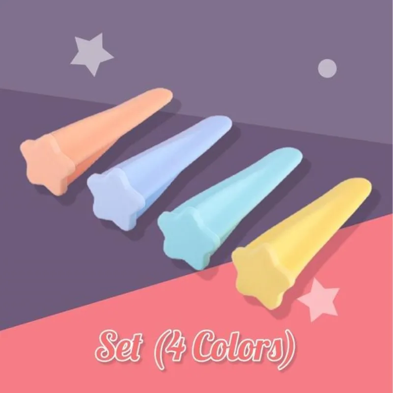 

4Pcs/Set Star Shaped Silicone Popsicle Mold Forms For Ice Cream Ice Cube Maker Molds For Kids Reusable Ice Cream Yogurt Mould