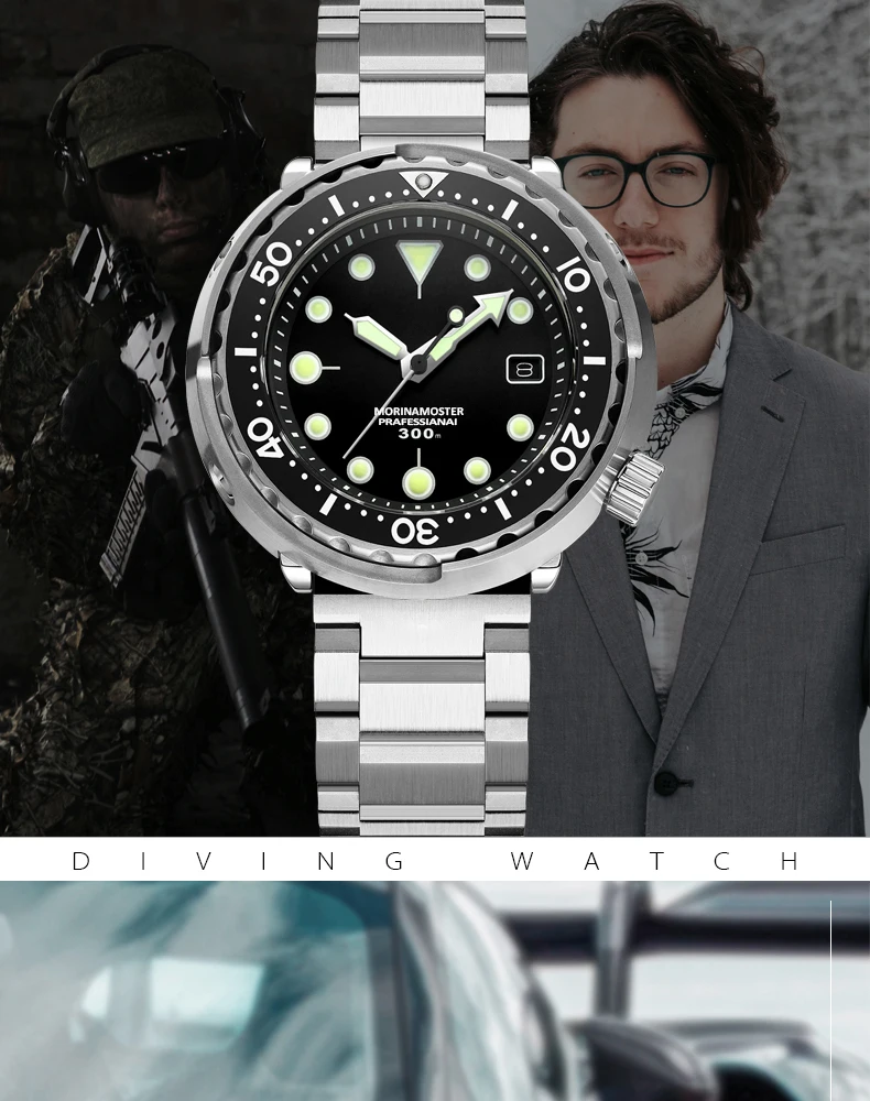 Лидирующий Бренд Rolexable 300 м водонепроницаемые мужские часы для дайвинга автоматические механические часы 316 нержавеющая сталь сапфировые часы для ныряльщика