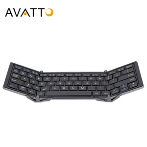 avatto aluminum case portable folding bluetooth keyboard foldable wireless mini tablet keyboard for iosandroidwindows phone free global shipping