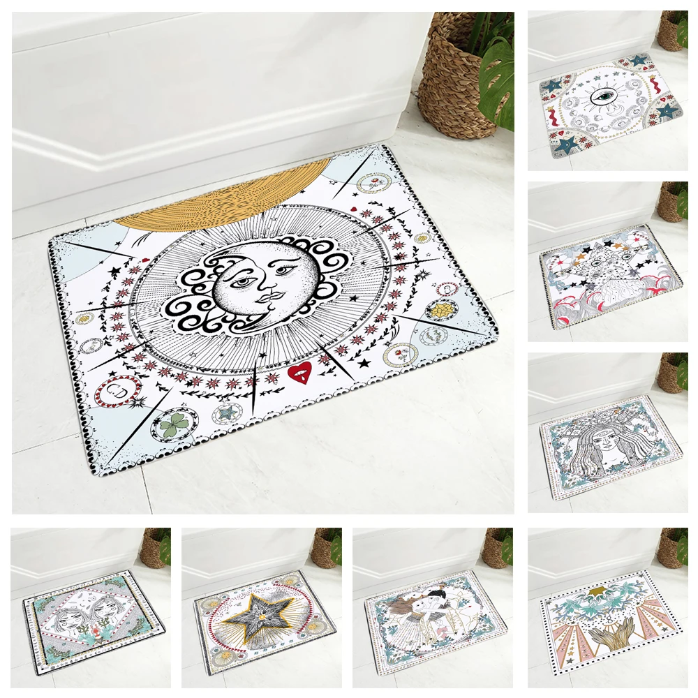 Geometric Patterns Floor Mat for Bathroom Woman Bedroom Non-Slip Decor Star Eye Super Doormat Soft Flannel Carpet 40x60cm | Дом и сад
