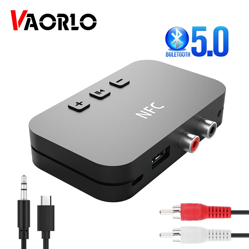 

VAORLO Smart NFC Bluetooth 5.0 Audio Receiver RCA 3.5MM AUX Jack Support USB&U Disk Play A2DP Stereo Wireless Adapter For Car