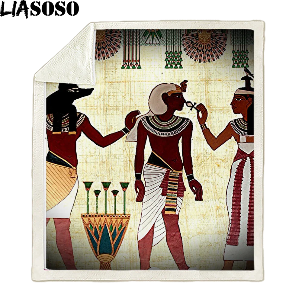 

King Pharaoh Tutankhamun Egypt TUT Egyptian Christmas Couch Blanket Exotic Luxury Cozy Fleece Blankets Bedding Set Sofa Cover