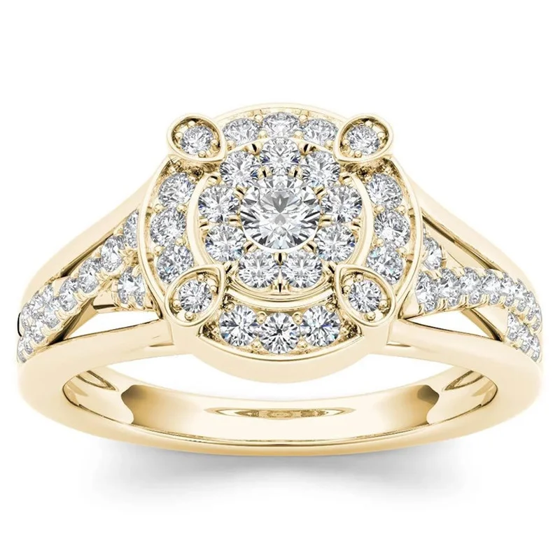 

Mifeiya Elegant Ladies Wedding Engagement Ring Dazzling Crystal Rhinestone Zircon Female Bridal Women New Trendy Jewelry