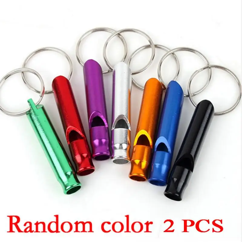 

2pcs Outdoor Camping Survival Whistle Whistle Pendant With Keychain Keyring Camping Hiking Emergency Tool