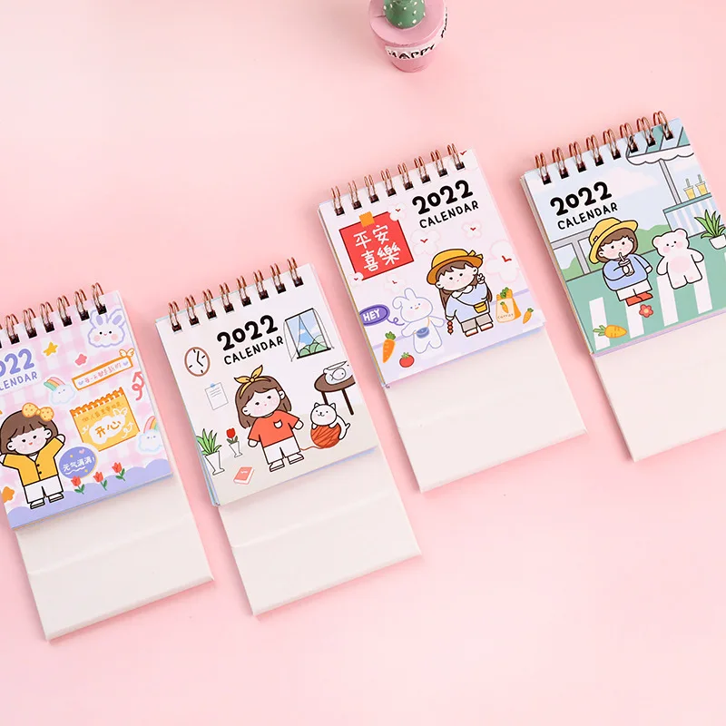 

2021-2022 Cute Creative Mini Kwaii Simple Desk Calendar Decoration Stationery School Office Supplies Agenda Planner