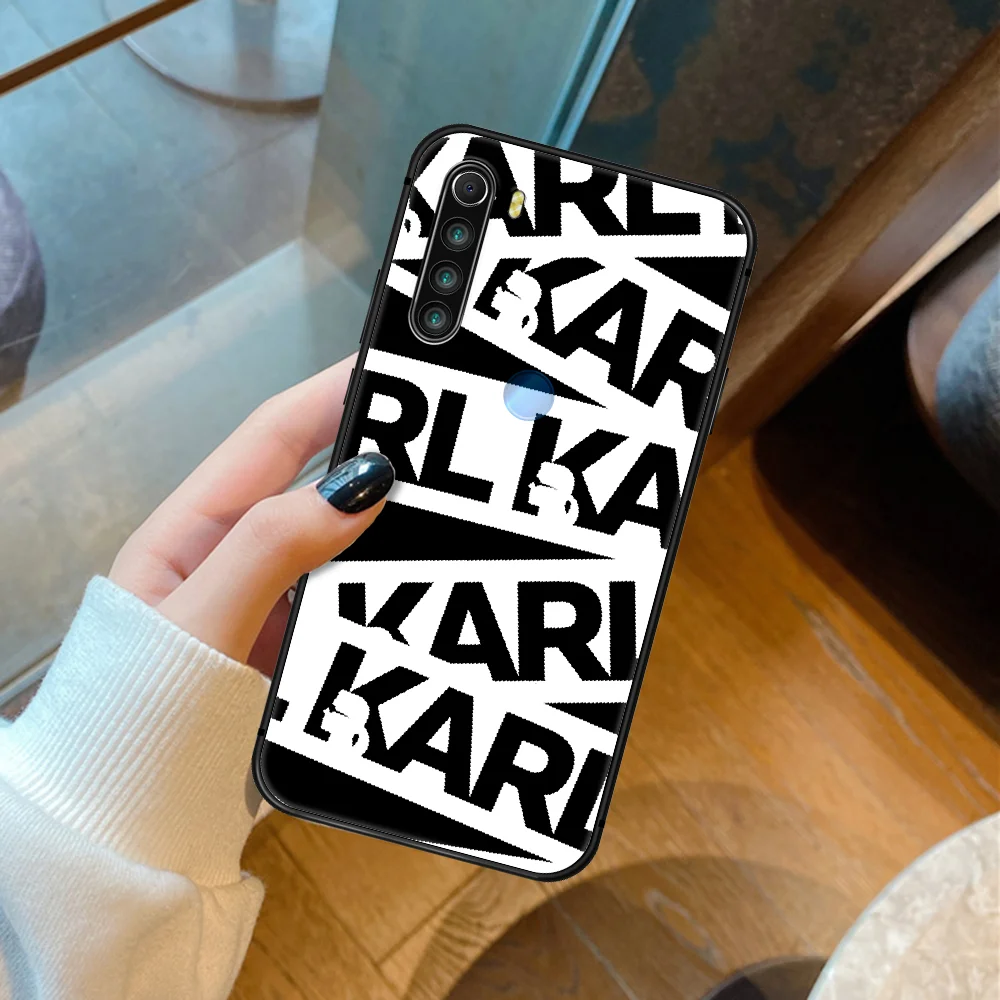 

K-Karls Famous Lagerfelds Cat Phone Case Cover Hull For XIAOMI Redmi 8 9 9C Note 6 7 8 9 9S K20 K30 K40 Pro Plus black Cell