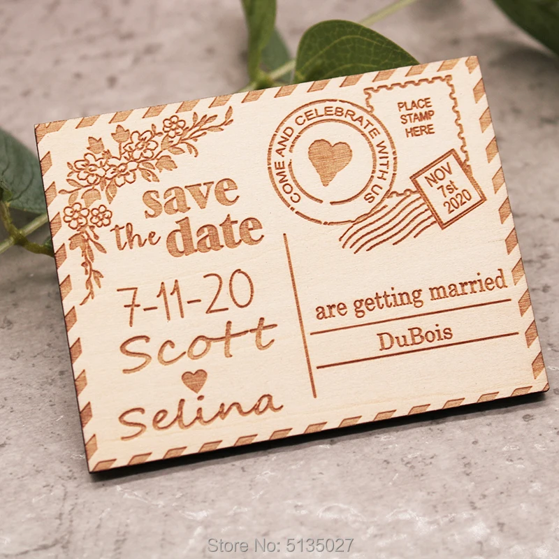 Деревенский сохранить дату даты магнит дерево открытка |Сувениры для вечеринок| |