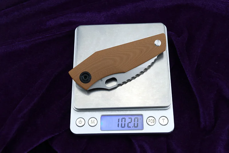 LEMIFSHE SJ75 складной нож D2 лезвие TC4 Титан CF G10 Ручка медная стиральная машина открытый кемпинг нож для фруктов EDC