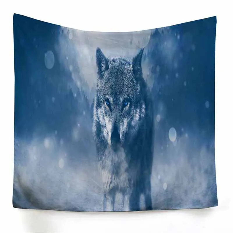 Психоделические животные серый волк гобелен висящие декорации хиппи Настенные