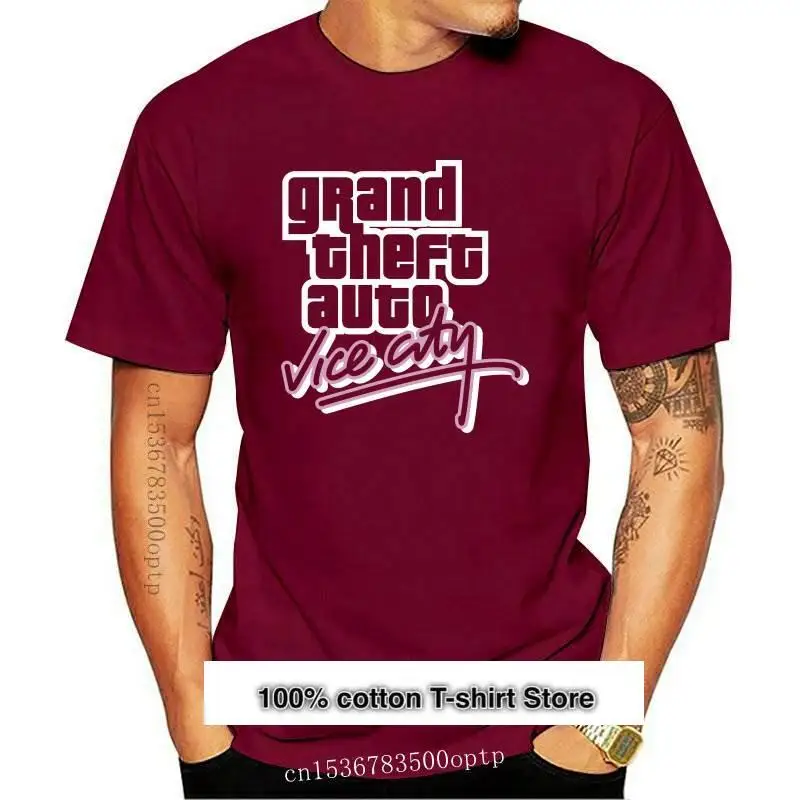 

Grand Theft Auto GTA VICE CITY-Camiseta de algodón para hombre, camisa de marca de moda, alta calidad, 2021