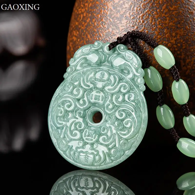 

Natural Burmese A Cargo Jade Bat Blessing To Safe Buckle Jade Pendant Pendant For Men And Women Jade Lucky Jewelry