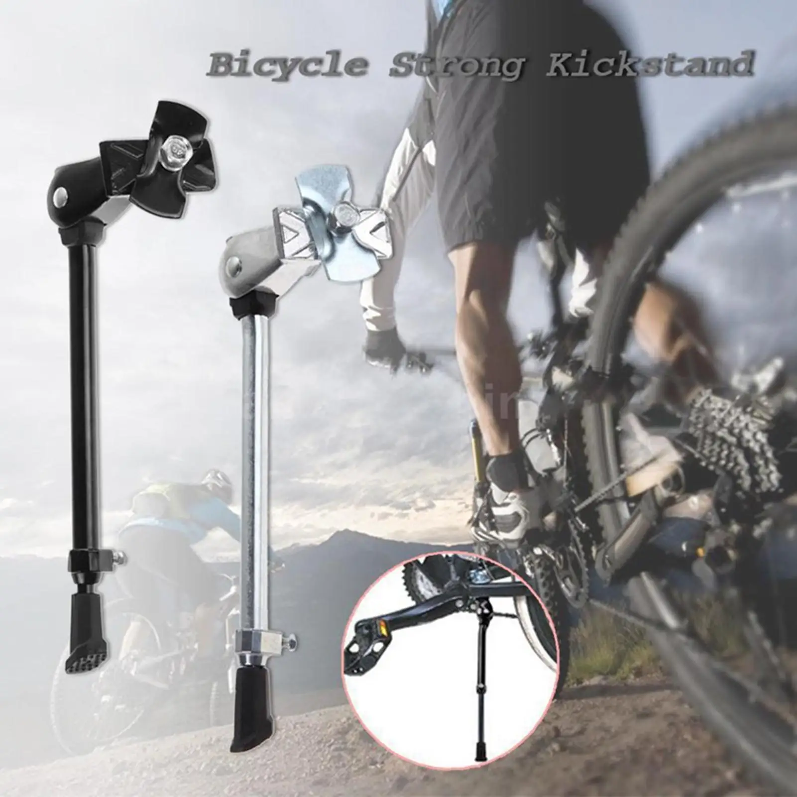 

HOT Adjustable Durable Bicycle MTB Road Bike Center Mount Kickstand Bracket Holder Bicycle MTB Road Bike Center Mount Kickstand