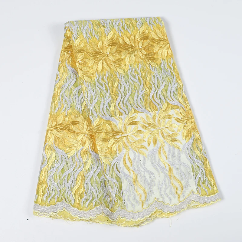 Новый Африканский кружевной тюль с бусины Блестки 2019 вышивка кружева