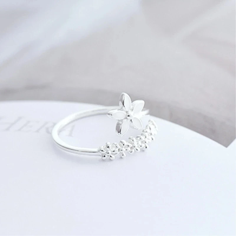 

Fairy Flower Open Oing Female Ins Tide Flower Index Finger Ring Temperament Net Red Three-dimensional Niche Design Ring