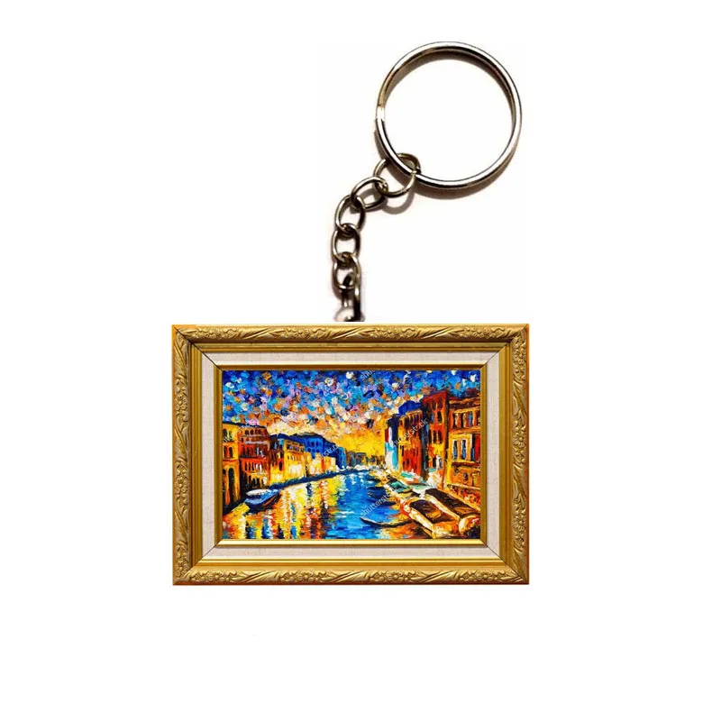 QiYuFang фоторамка картина маслом ночной Дом Акриловый Брелок для ключей брелок